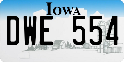 IA license plate DWE554