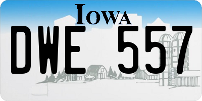 IA license plate DWE557