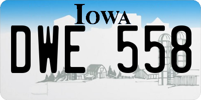 IA license plate DWE558