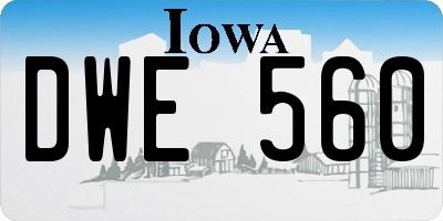 IA license plate DWE560