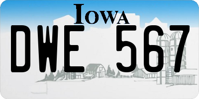 IA license plate DWE567