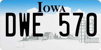 IA license plate DWE570