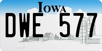IA license plate DWE577
