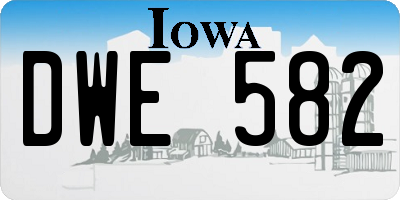 IA license plate DWE582