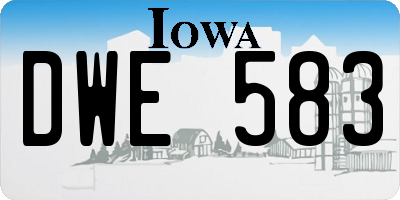 IA license plate DWE583