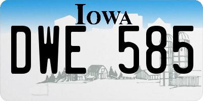 IA license plate DWE585