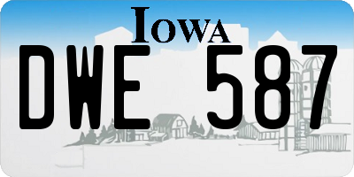 IA license plate DWE587