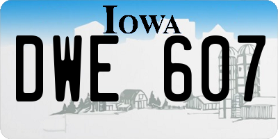 IA license plate DWE607