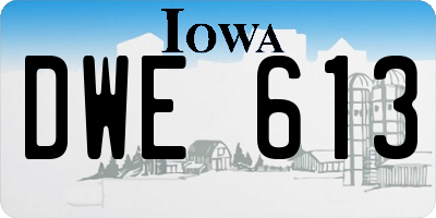 IA license plate DWE613