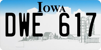 IA license plate DWE617