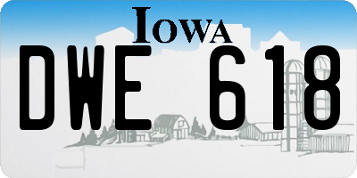 IA license plate DWE618