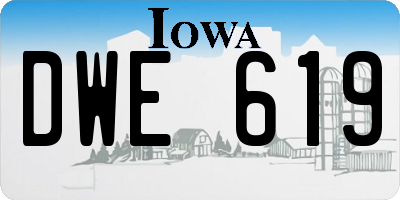 IA license plate DWE619