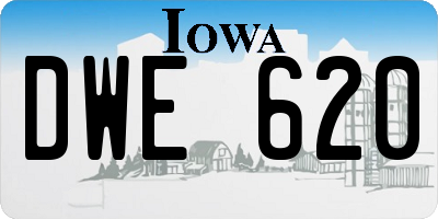 IA license plate DWE620
