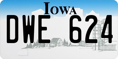 IA license plate DWE624