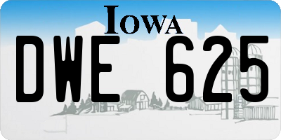 IA license plate DWE625