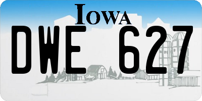 IA license plate DWE627