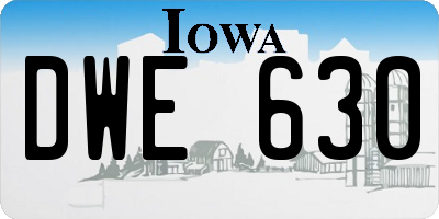 IA license plate DWE630