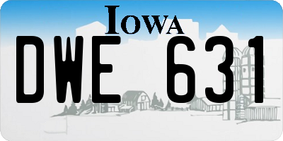 IA license plate DWE631