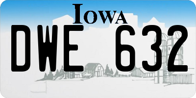 IA license plate DWE632