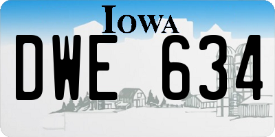 IA license plate DWE634