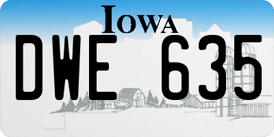 IA license plate DWE635