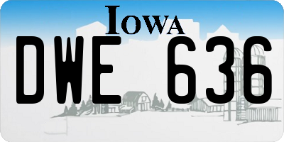 IA license plate DWE636