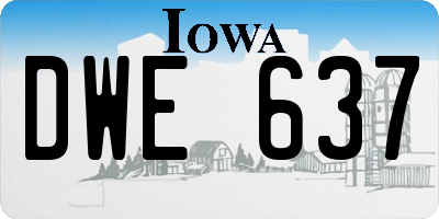 IA license plate DWE637