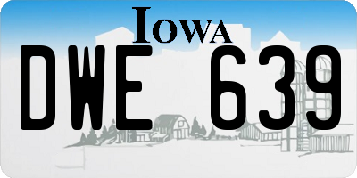 IA license plate DWE639