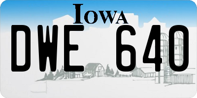 IA license plate DWE640