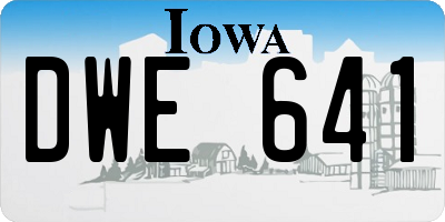 IA license plate DWE641