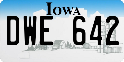 IA license plate DWE642