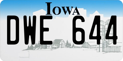 IA license plate DWE644