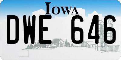 IA license plate DWE646