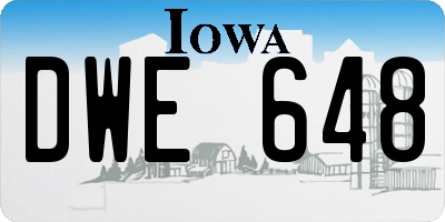 IA license plate DWE648