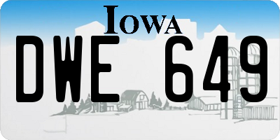 IA license plate DWE649