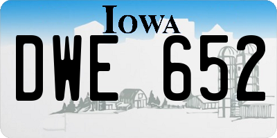 IA license plate DWE652