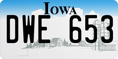 IA license plate DWE653