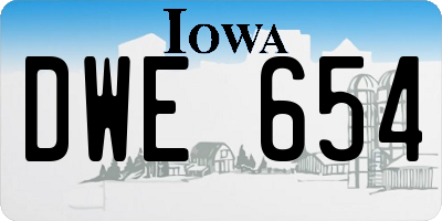 IA license plate DWE654