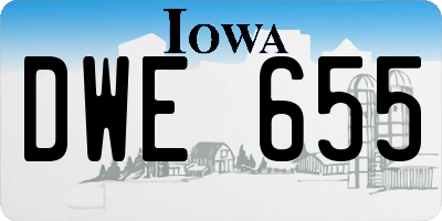 IA license plate DWE655