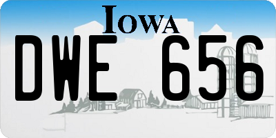 IA license plate DWE656