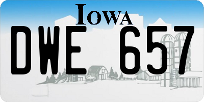 IA license plate DWE657