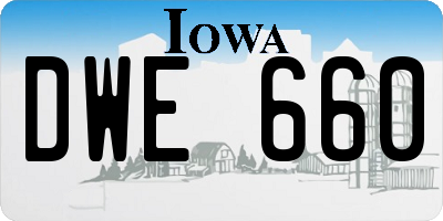 IA license plate DWE660