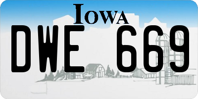 IA license plate DWE669