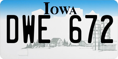 IA license plate DWE672