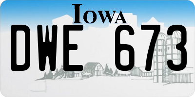 IA license plate DWE673