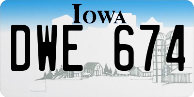 IA license plate DWE674