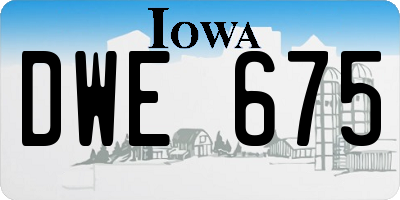 IA license plate DWE675