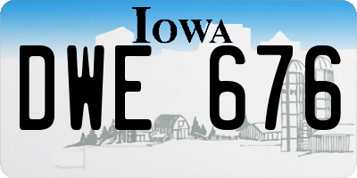 IA license plate DWE676