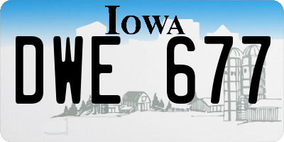 IA license plate DWE677