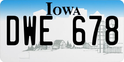 IA license plate DWE678